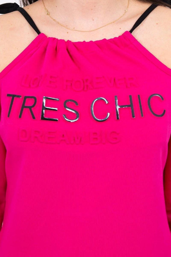 Šaty s nápisom Tres Chic fuksiové