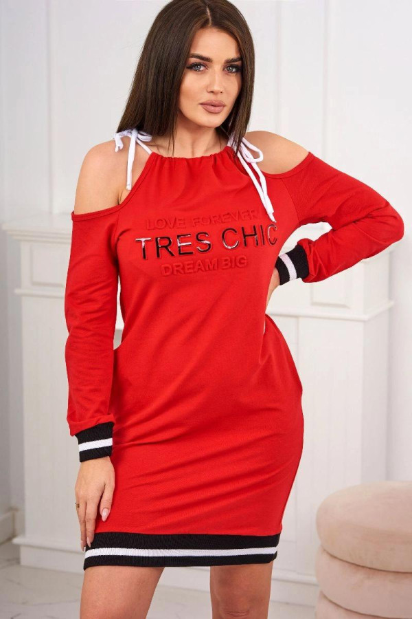 Šaty s nápisom Tres Chic červené