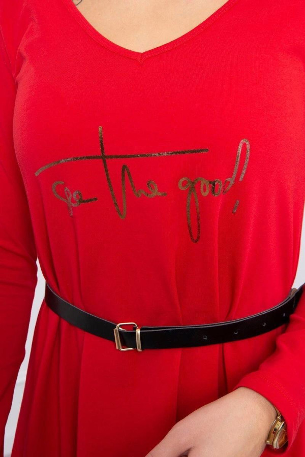 Šaty s opaskom a nápisom See The Good červené