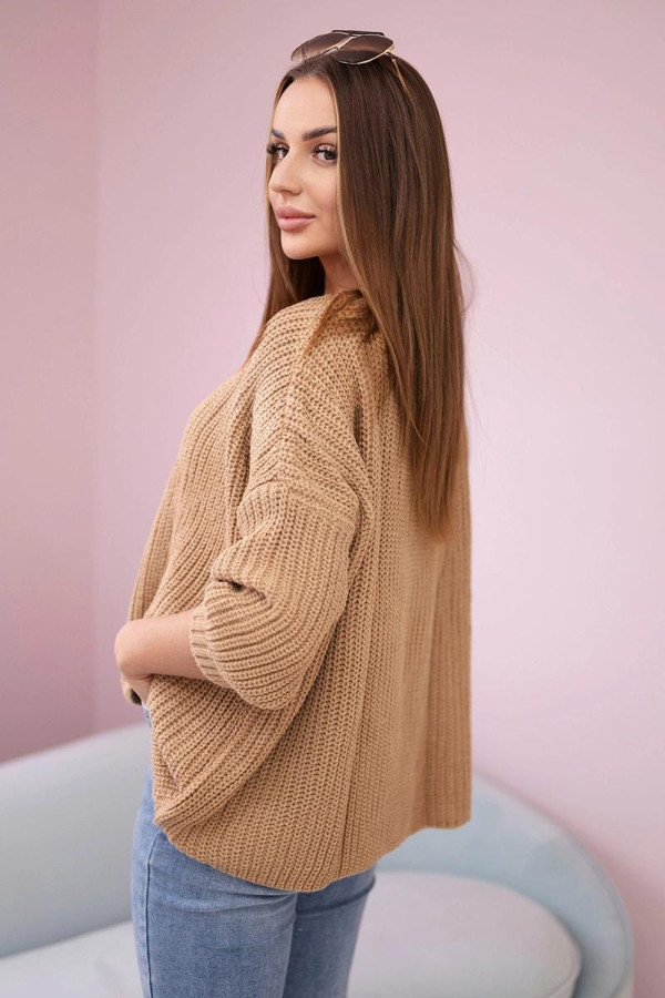 Oversize sveter model 2019-22 farba camel