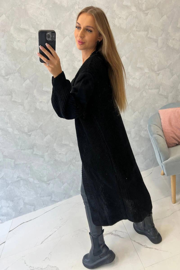 Kardigánový úpletový sveter model 2019-2 čierny