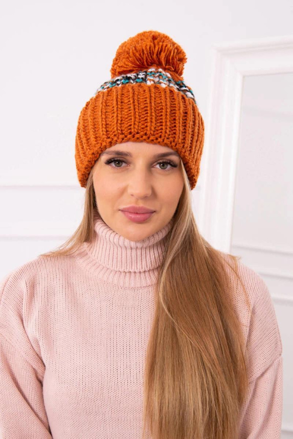 Dámska čiapka s brmbolcom Ellen K323 oranžová