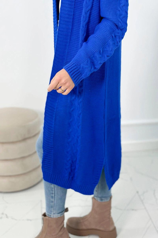 Kardigánový úpletový sveter model 2019-1 farba kráľovská modrá